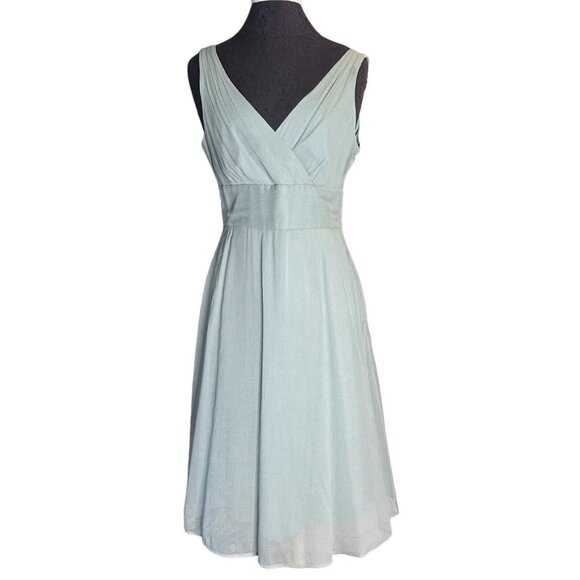 J. Crew Sophia 100% Silk Dress 8 Mint Light Green Fit & Flare Fully Lined Summer - Picture 1 of 8